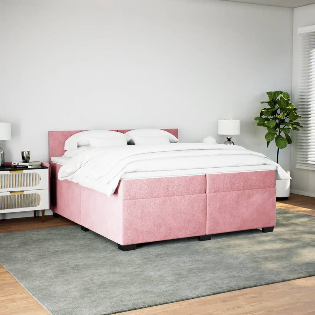 Sommier à lattes de lit avec matelas Rose 200x200 cm Velours - XIOS
