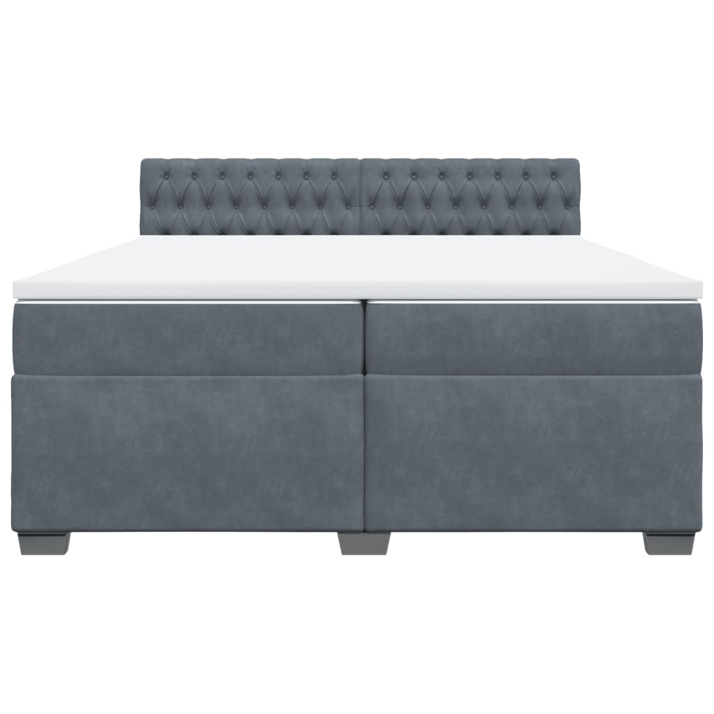 Sommier à lattes de lit et matelas Gris foncé 200x200cm Velours - XIOS