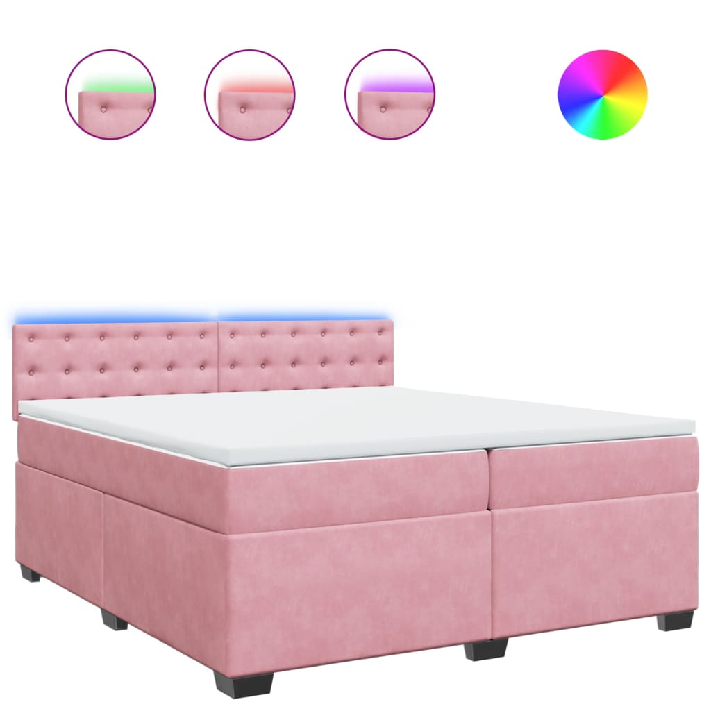 Sommier à lattes de lit avec matelas Rose 200x200 cm Velours - XIOS