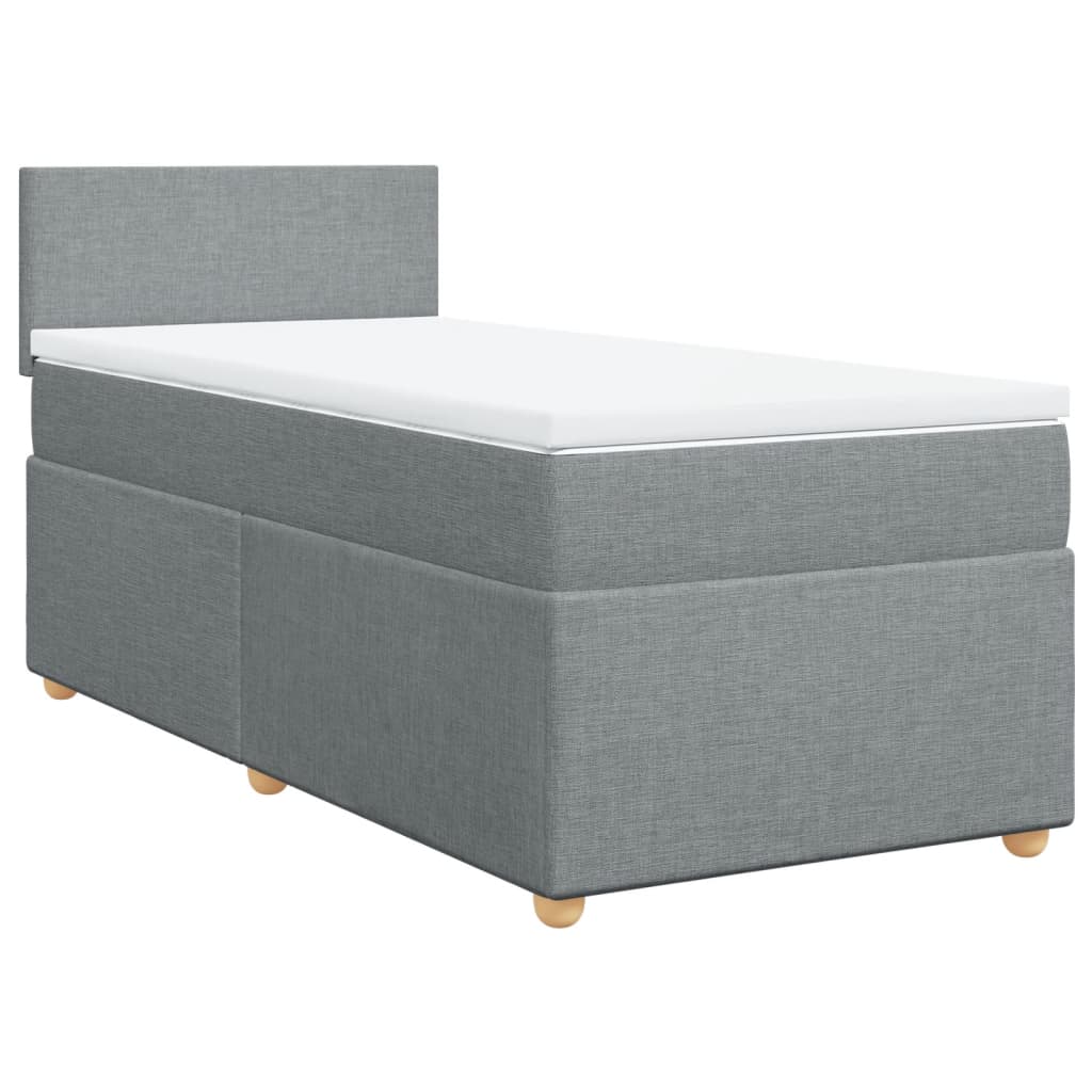 Sommier à lattes de lit avec matelas gris clair 80x200 cm tissu - XIOS