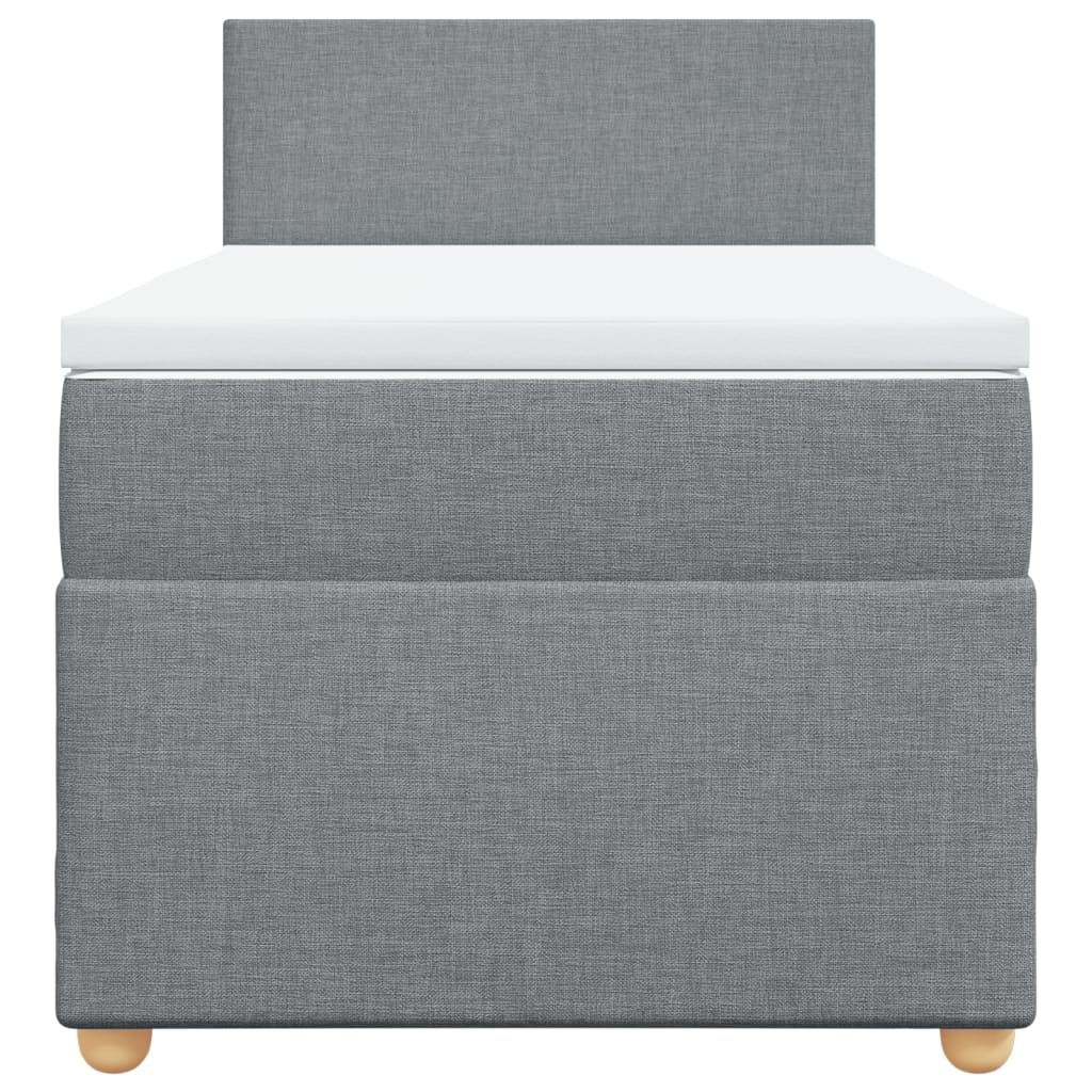 Sommier à lattes de lit avec matelas gris clair 80x200 cm tissu - XIOS