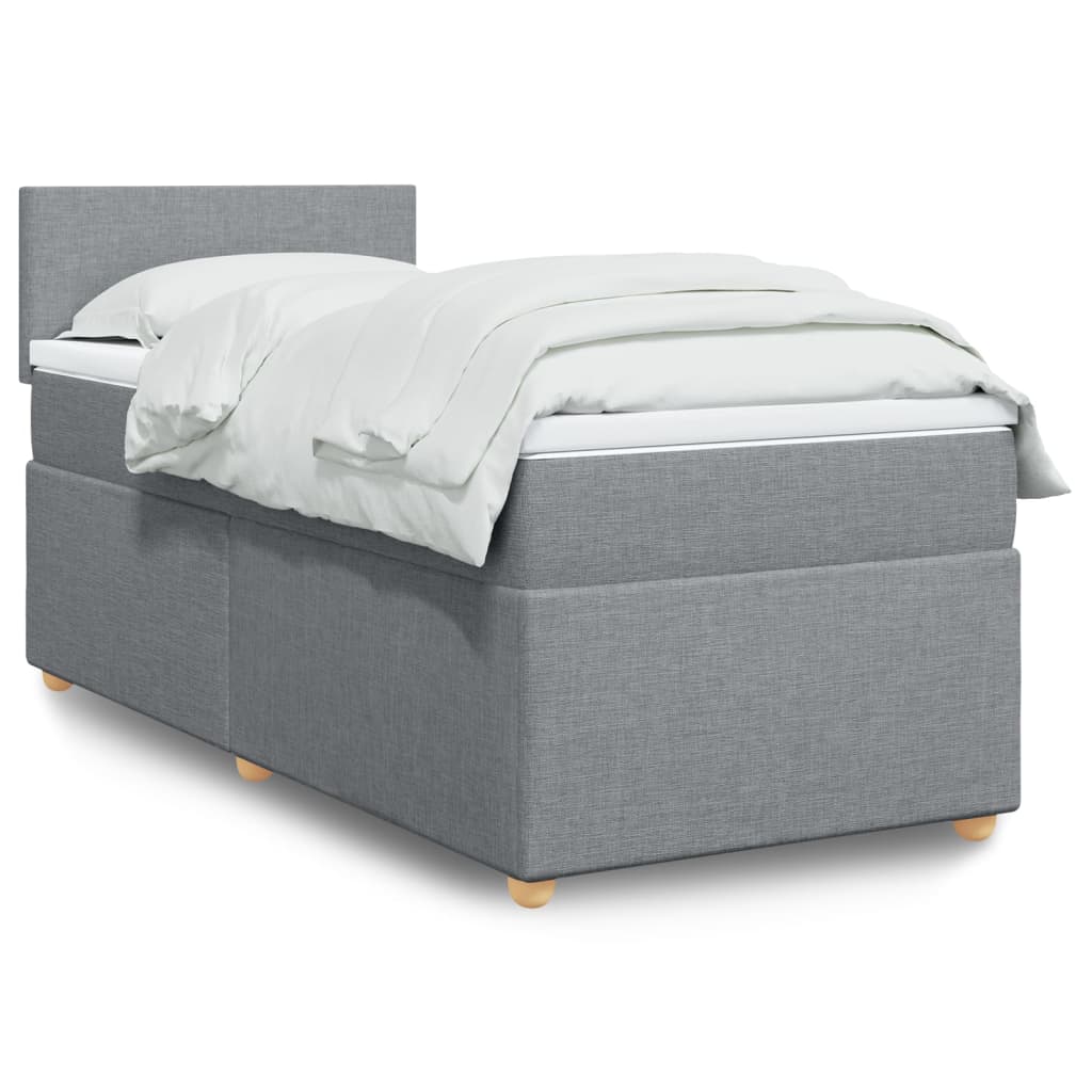 Sommier à lattes de lit avec matelas gris clair 80x200 cm tissu - XIOS