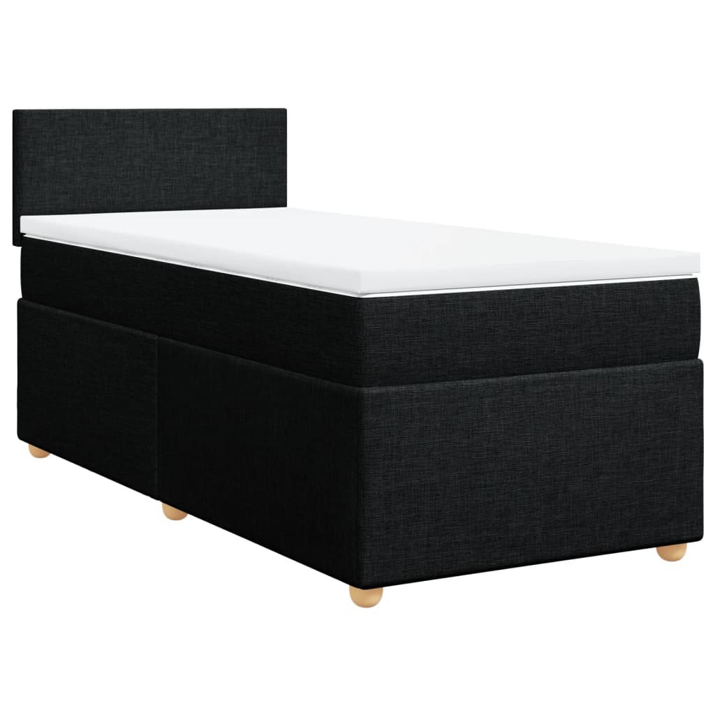 Sommier à lattes de lit et matelas Noir 80x200 cm Tissu - XIOS