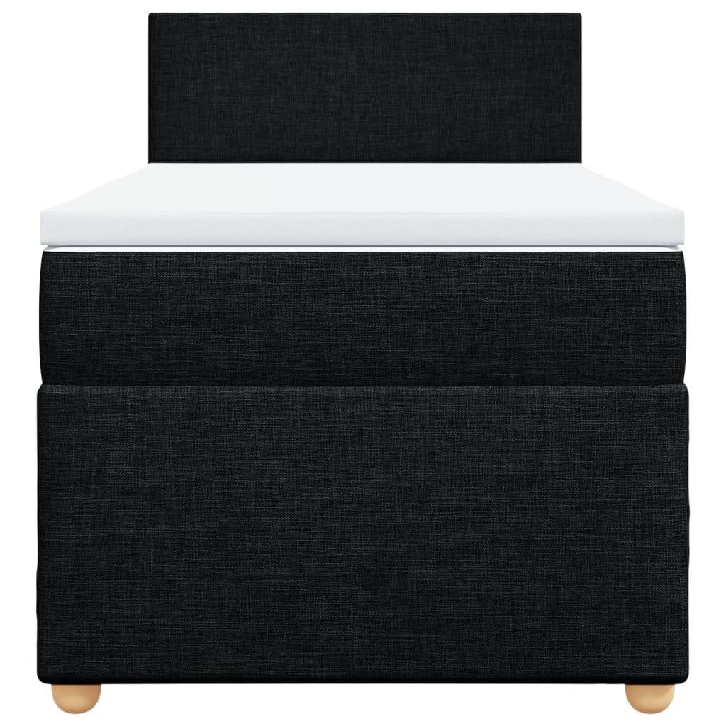 Sommier à lattes de lit et matelas Noir 80x200 cm Tissu - XIOS