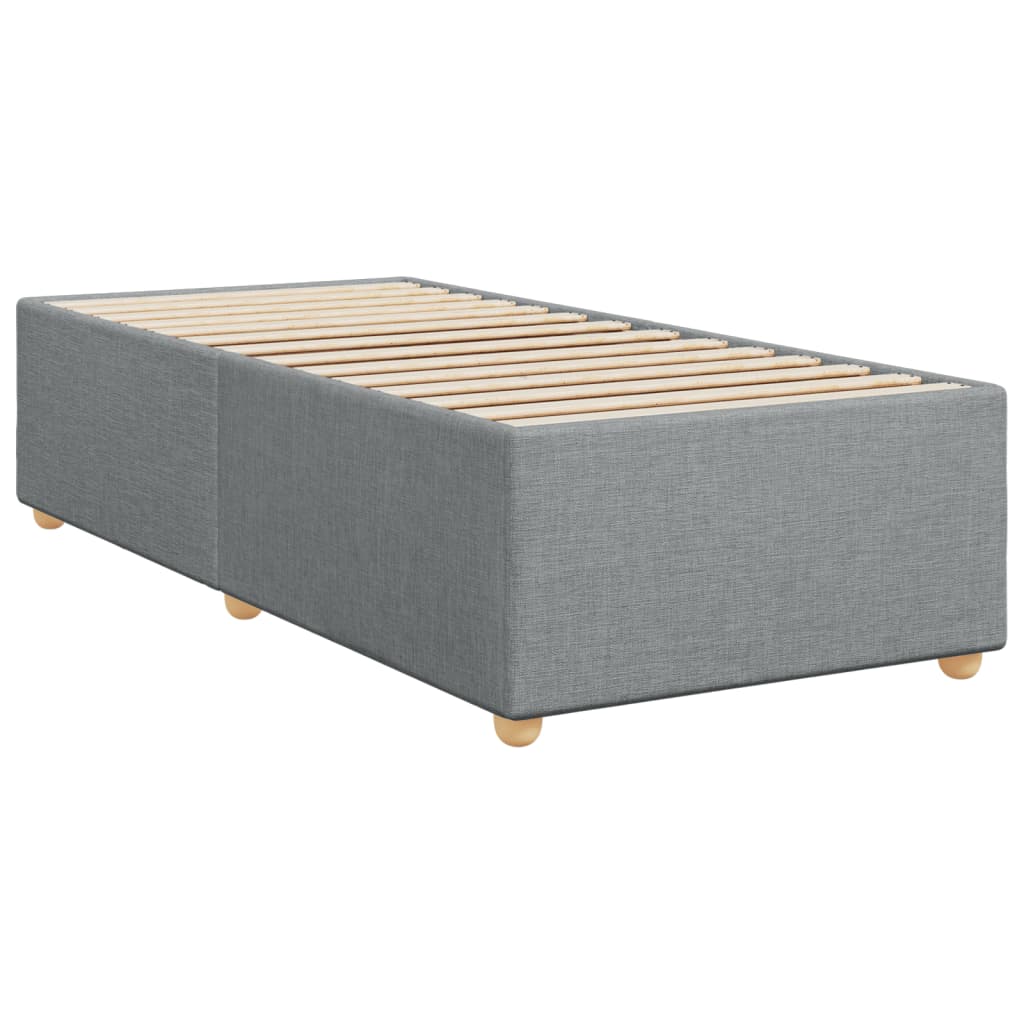 Sommier à lattes de lit avec matelas gris clair 80x200 cm tissu - XIOS