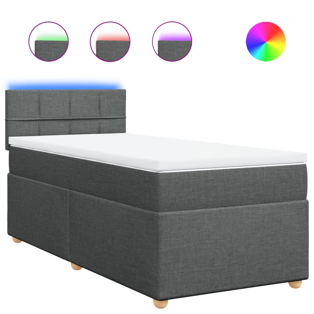Sommier à lattes de lit avec matelas Gris foncé 80x200 cm Tissu - XIOS