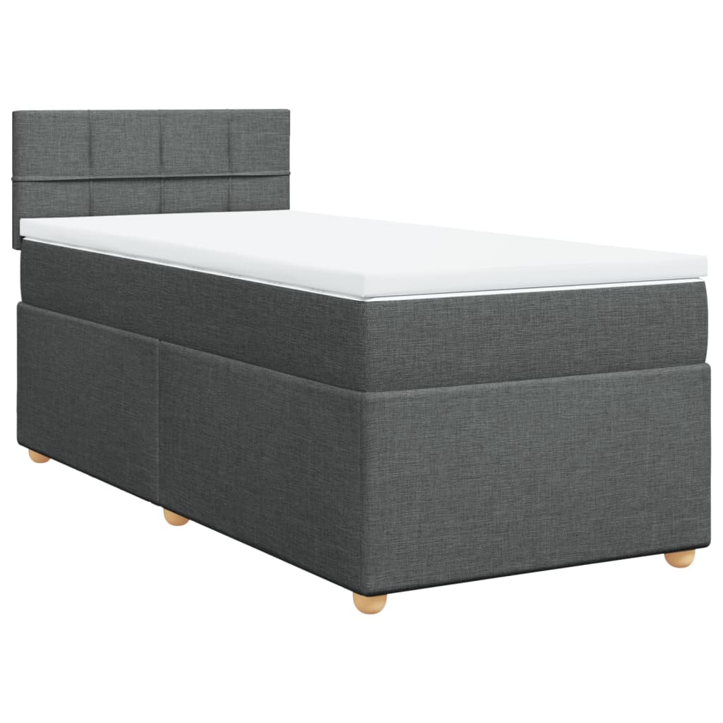 Sommier à lattes de lit avec matelas Gris foncé 80x200 cm Tissu - XIOS