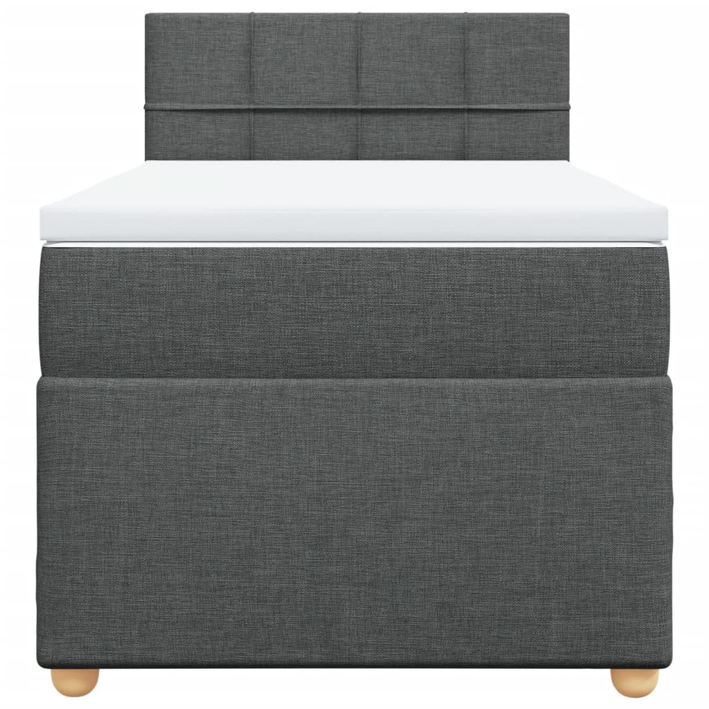 Sommier à lattes de lit avec matelas Gris foncé 80x200 cm Tissu - XIOS