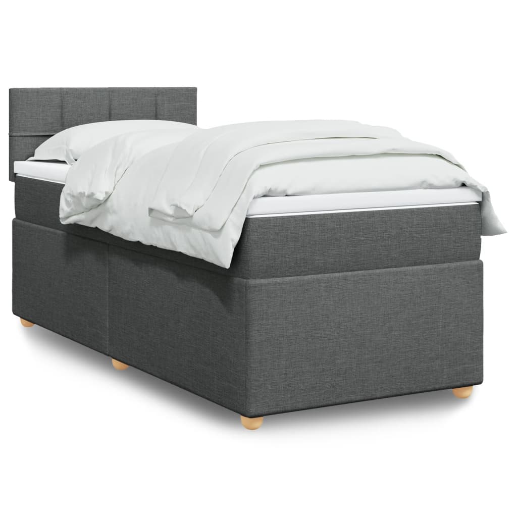 Sommier à lattes de lit avec matelas Gris foncé 80x200 cm Tissu - XIOS