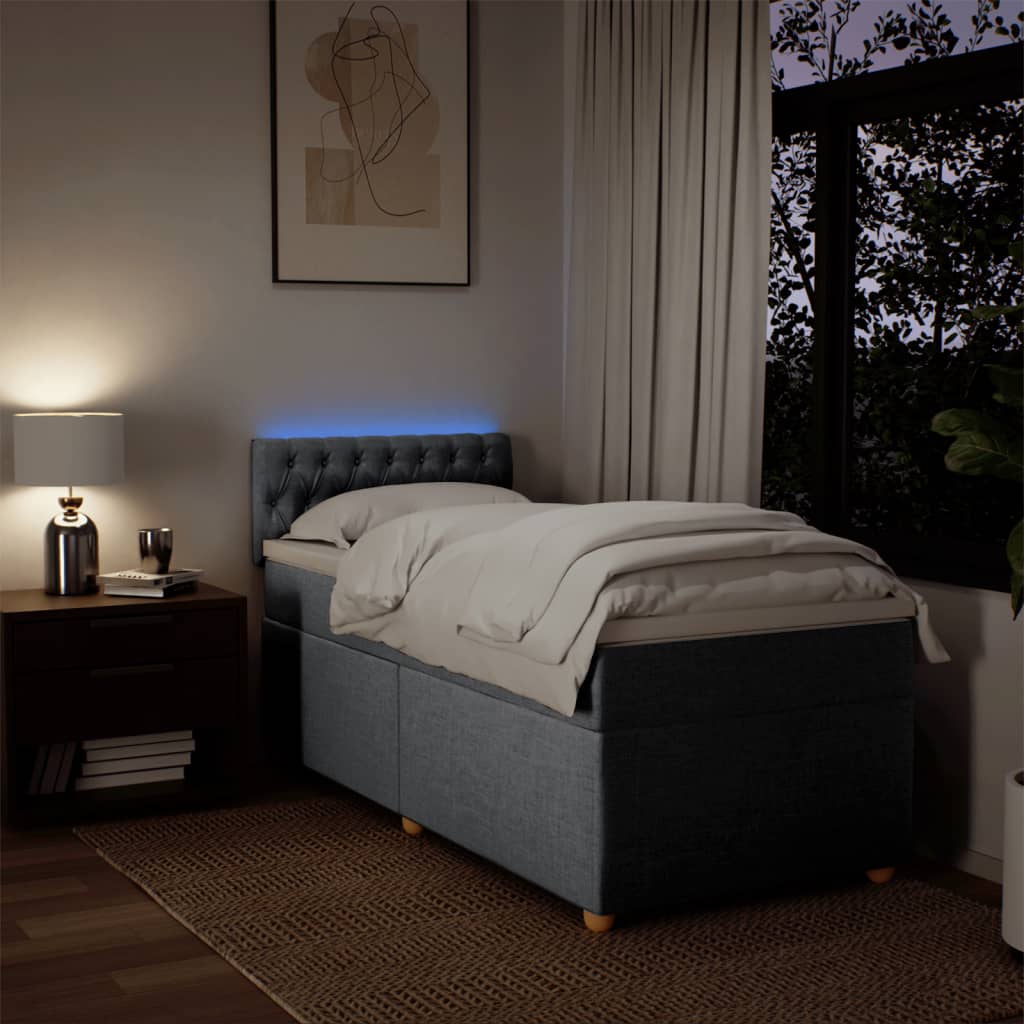 Sommier à lattes de lit avec matelas gris clair 80x200 cm tissu - XIOS