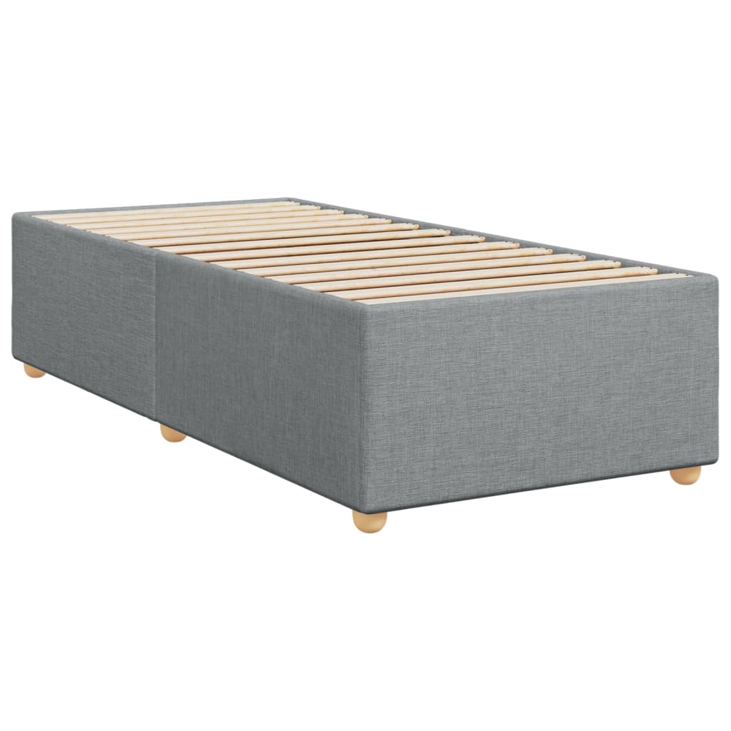 Sommier à lattes de lit avec matelas gris clair 80x200 cm tissu - XIOS