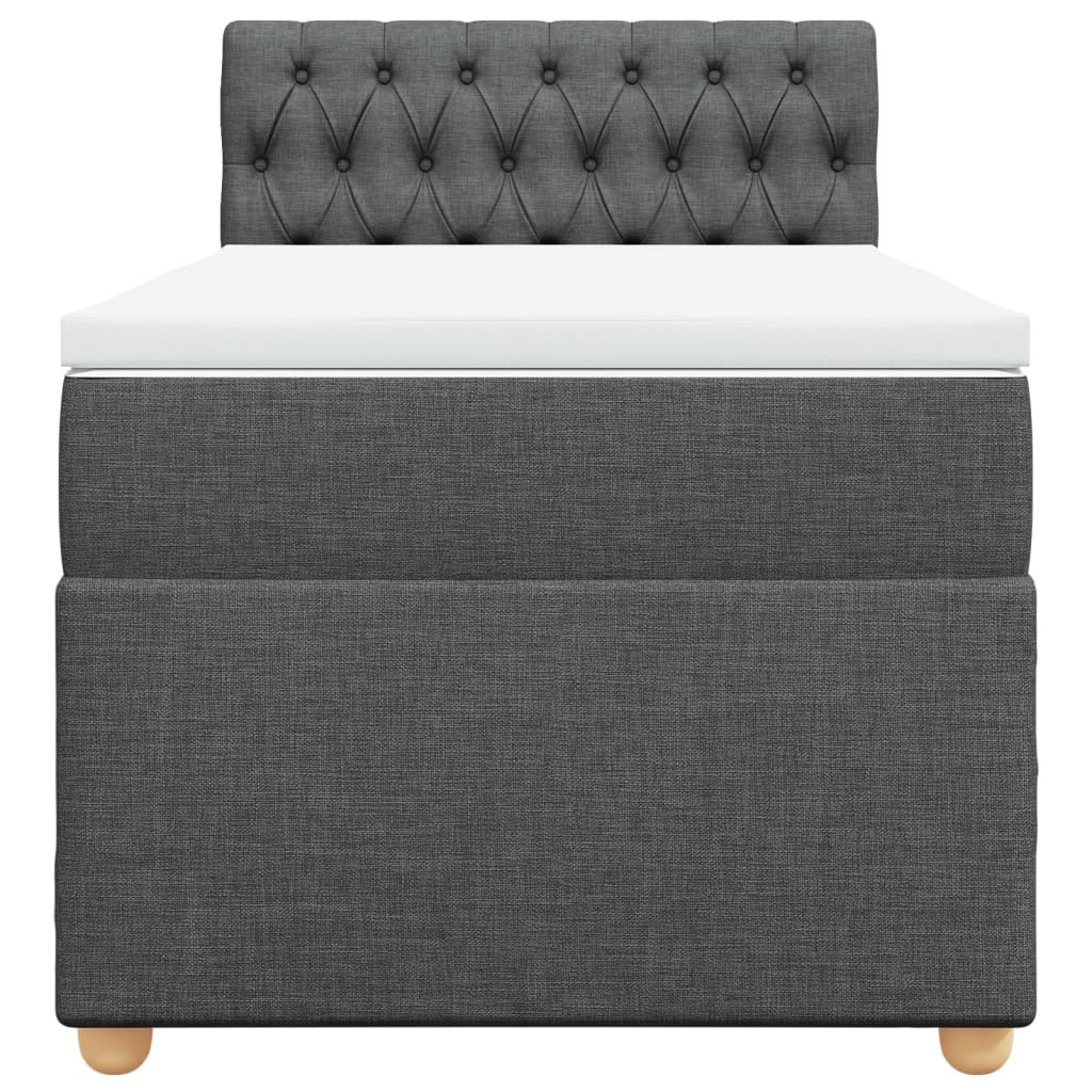 Sommier à lattes de lit avec matelas Gris foncé 80x200 cm Tissu - XIOS