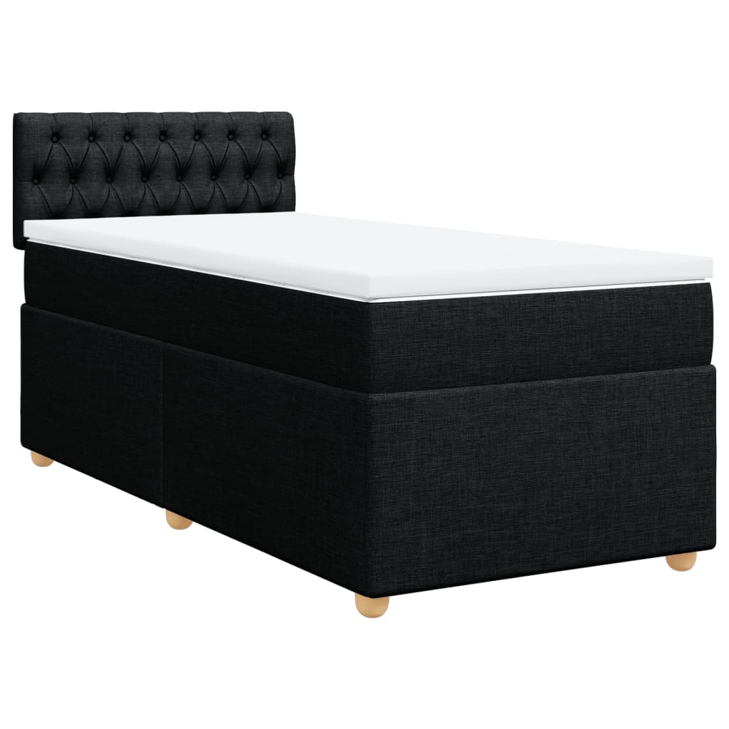 Sommier à lattes de lit et matelas Noir 80x200 cm Tissu - XIOS