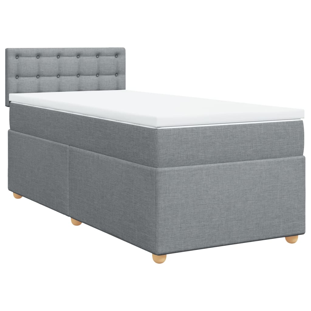 Sommier à lattes de lit avec matelas gris clair 80x200 cm tissu - XIOS