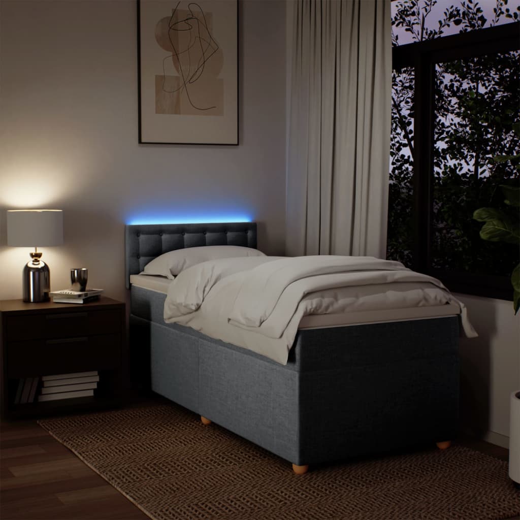 Sommier à lattes de lit avec matelas gris clair 80x200 cm tissu - XIOS