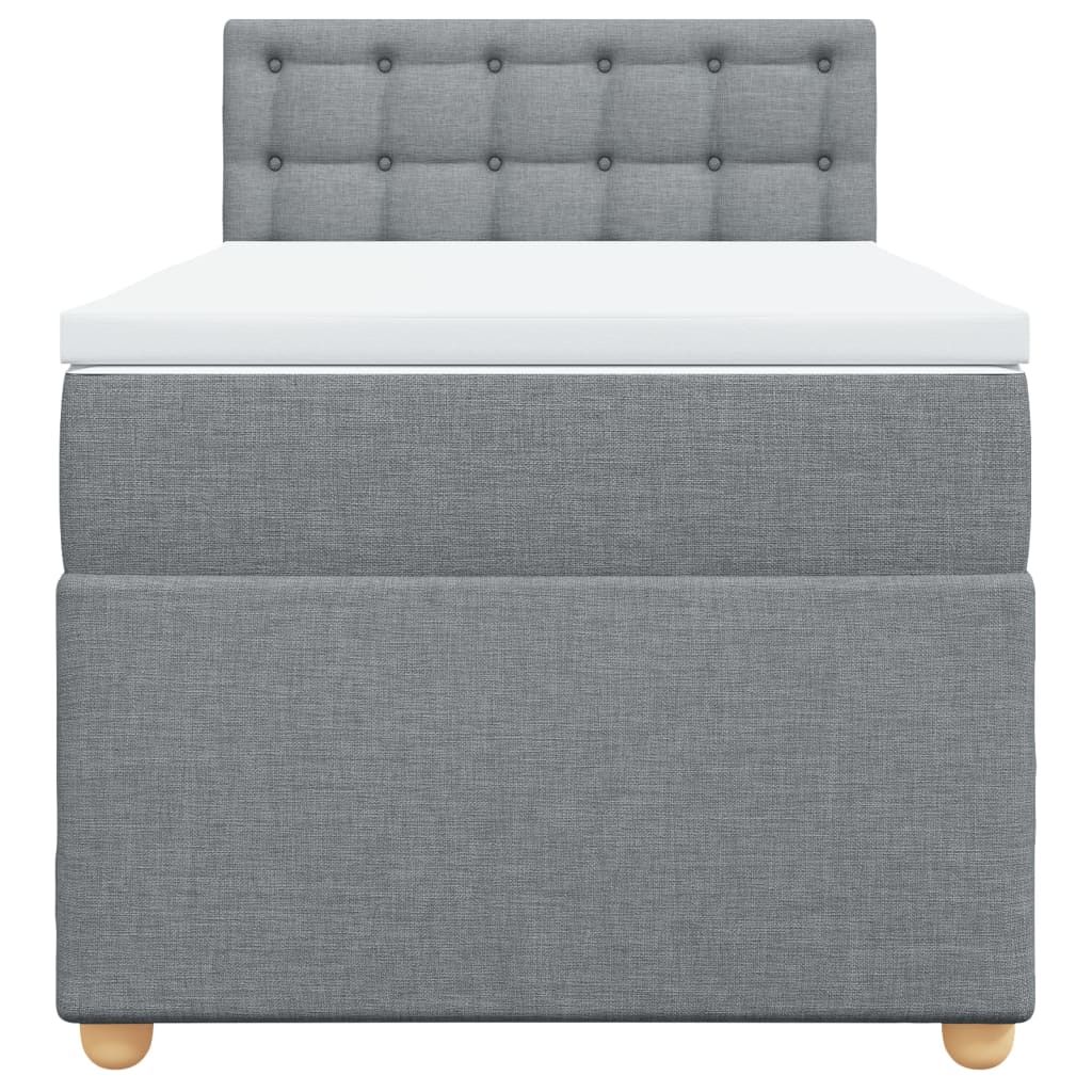 Sommier à lattes de lit avec matelas gris clair 80x200 cm tissu - XIOS