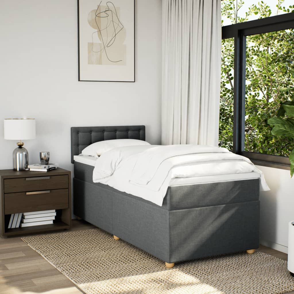 Sommier à lattes de lit avec matelas Gris foncé 80x200 cm Tissu - XIOS
