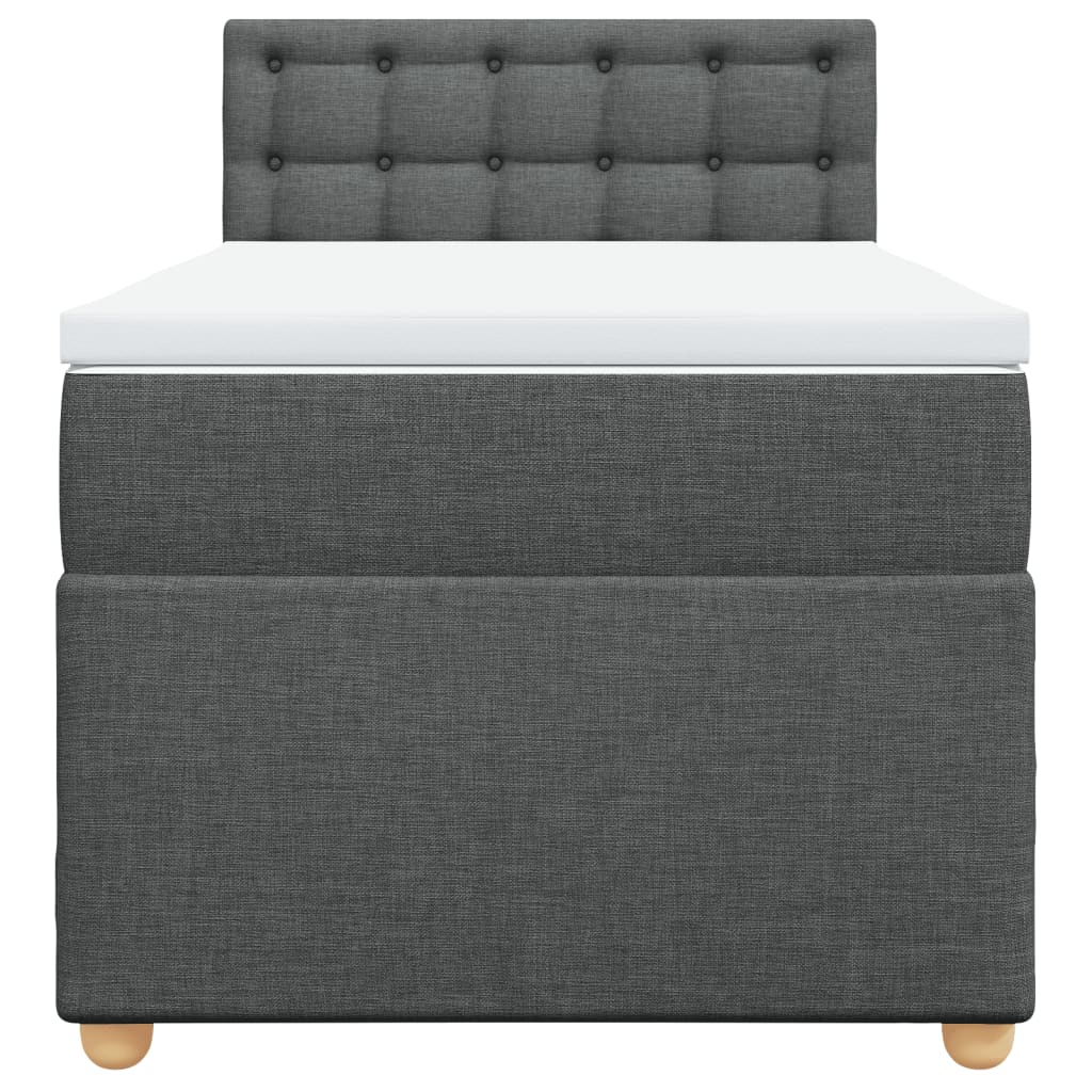 Sommier à lattes de lit avec matelas Gris foncé 80x200 cm Tissu - XIOS