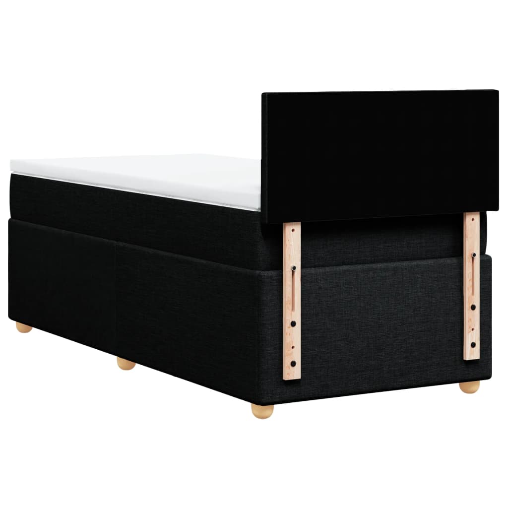Sommier à lattes de lit avec matelas Noir 90x190 cm Tissu - XIOS