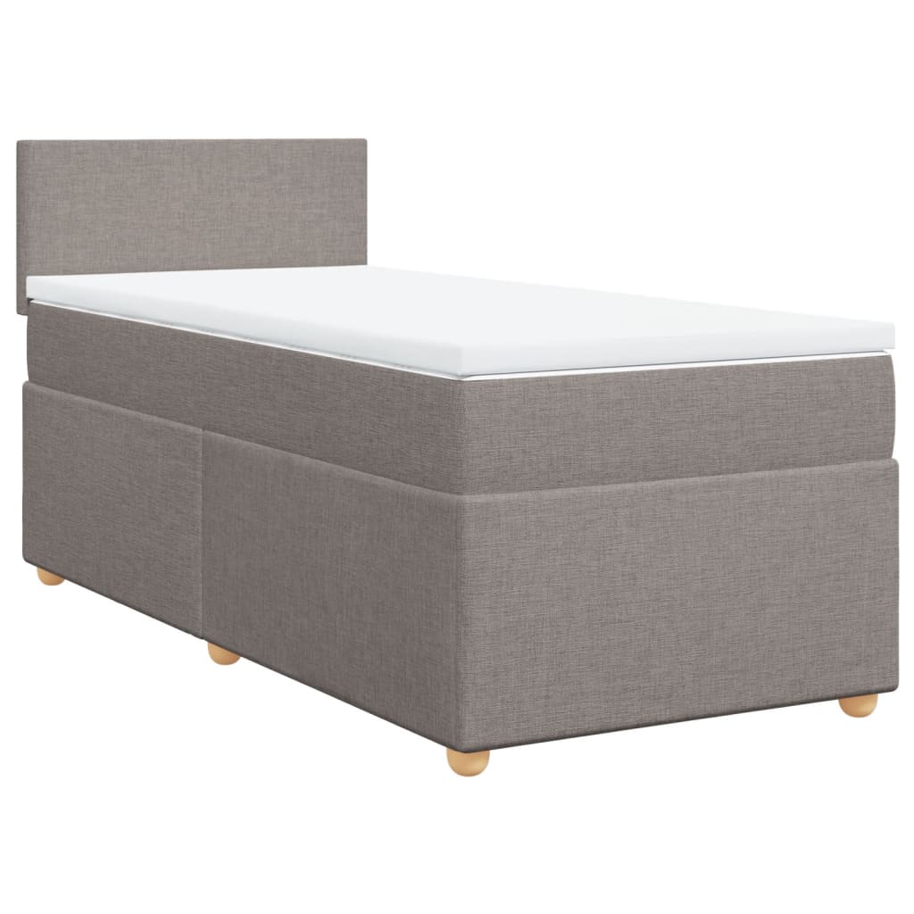 Sommier à lattes de lit avec matelas Taupe 90x190 cm Tissu - XIOS