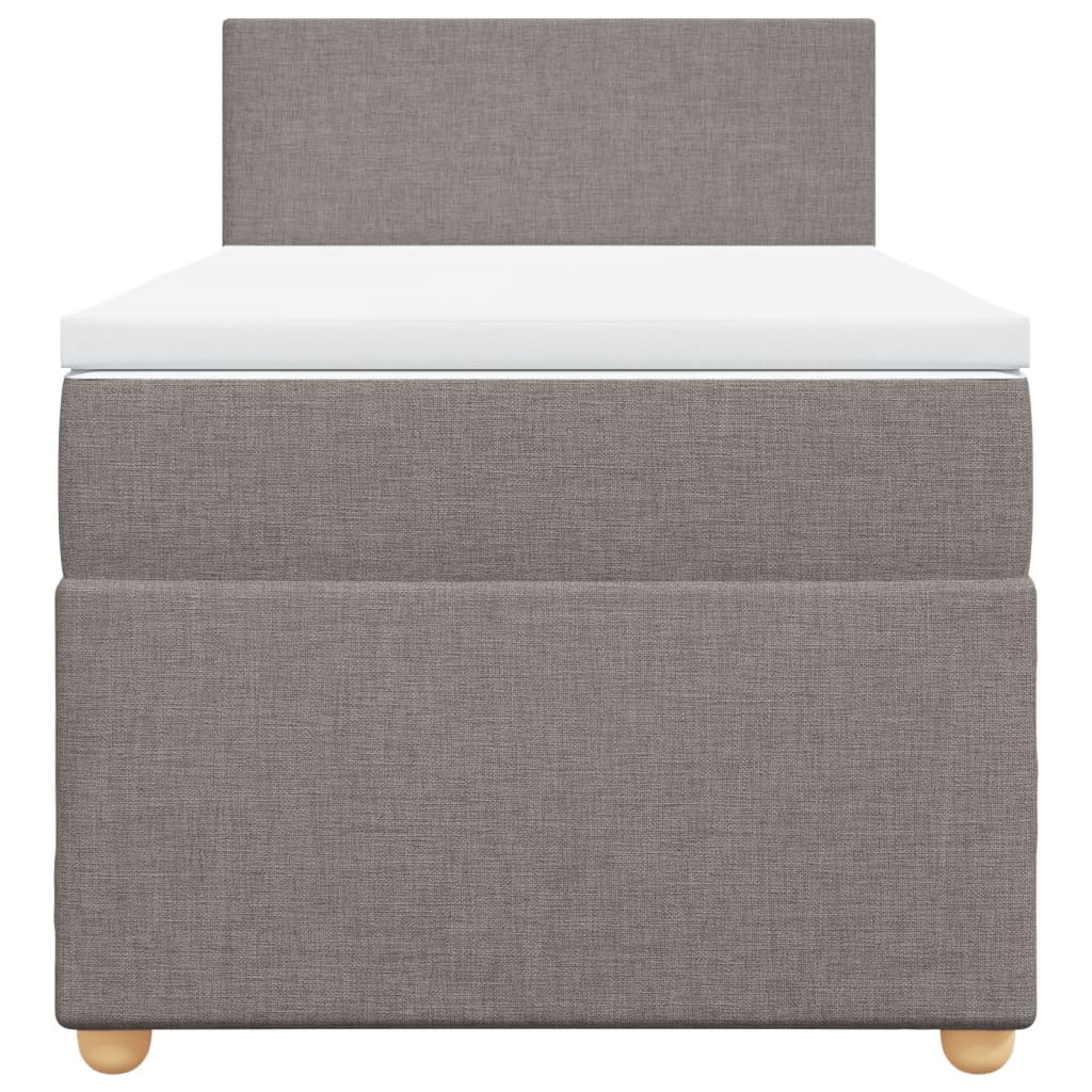 Sommier à lattes de lit avec matelas Taupe 90x190 cm Tissu - XIOS