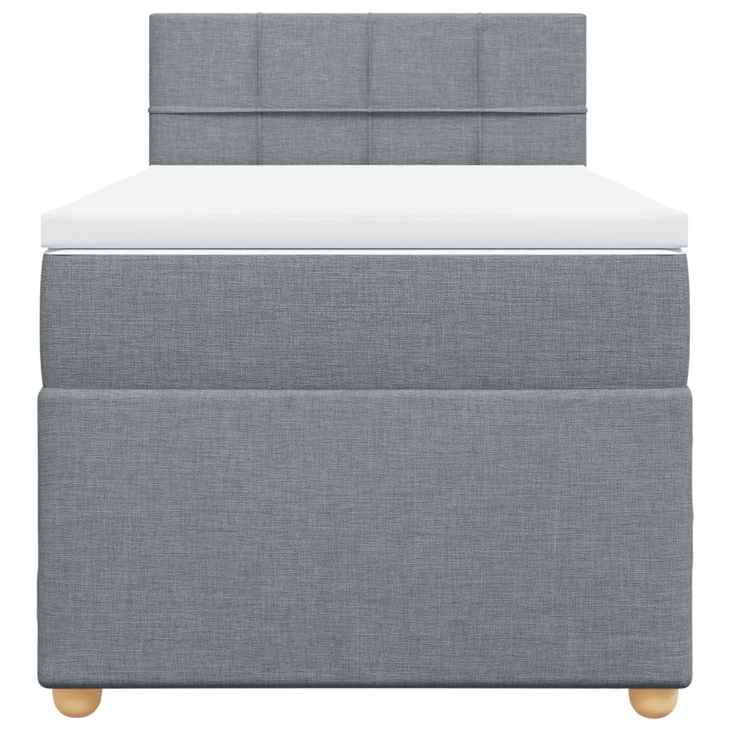 Sommier à lattes de lit et matelas Gris clair 90x190 cm Tissu - XIOS