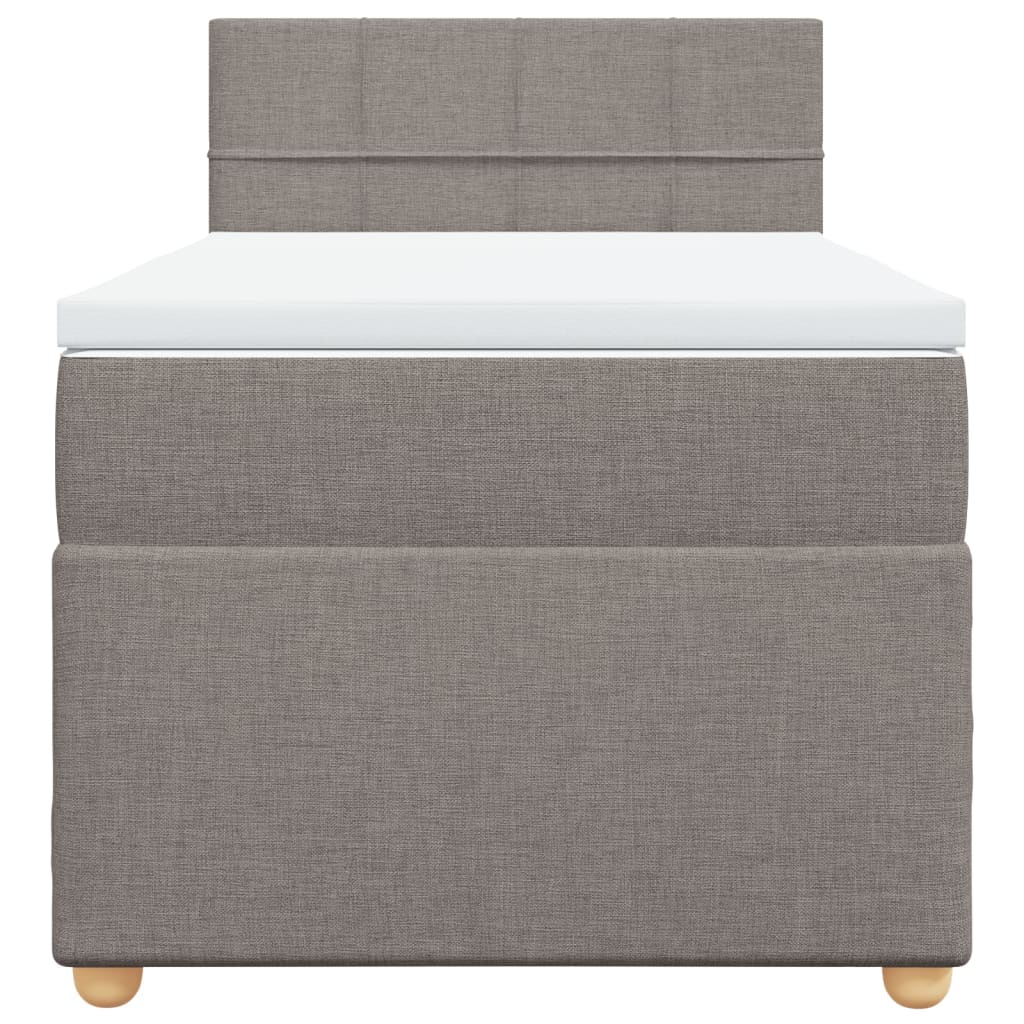 Sommier à lattes de lit avec matelas Taupe 90x190 cm Tissu - XIOS