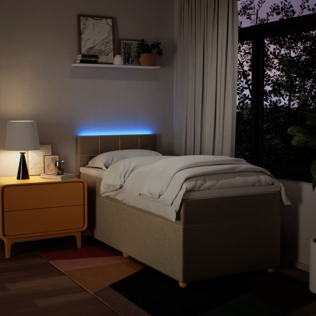 Sommier à lattes de lit et matelas Crème 90x190 cm Tissu - XIOS