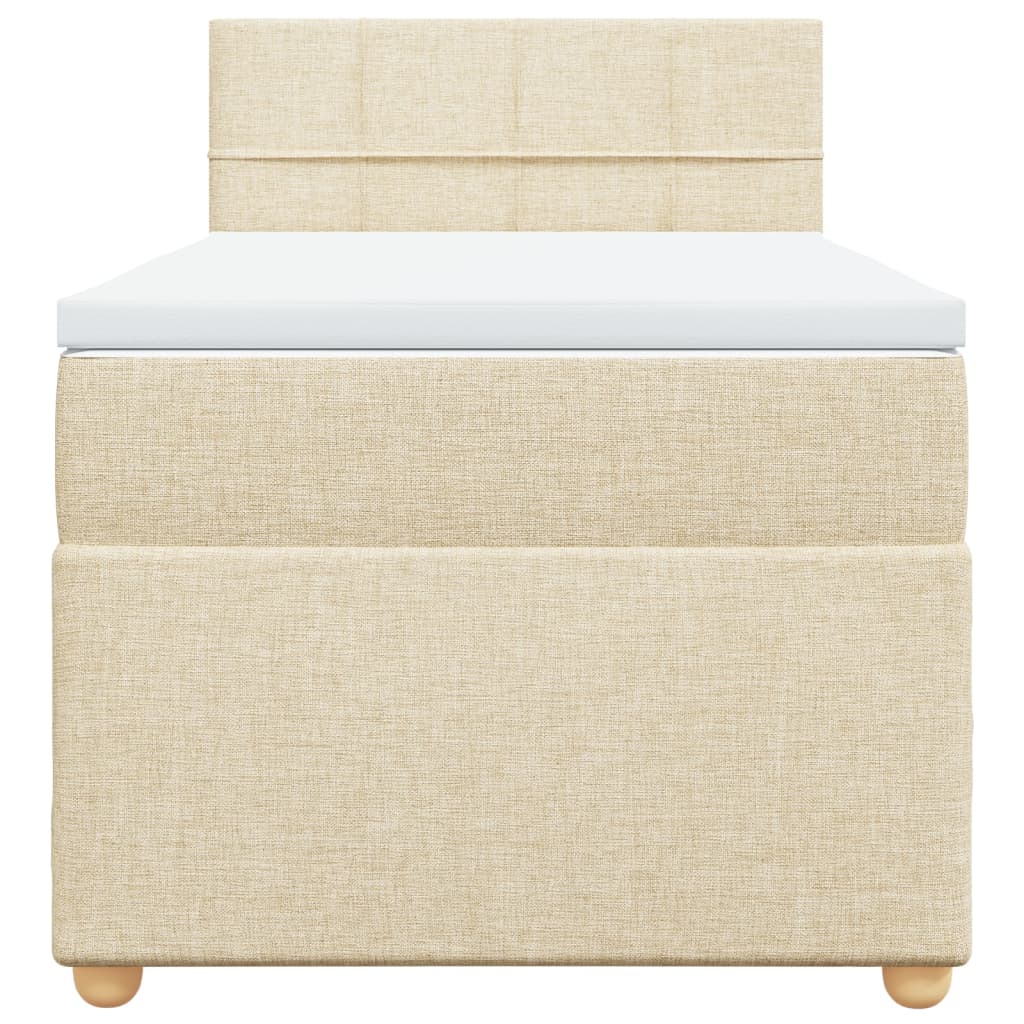 Sommier à lattes de lit et matelas Crème 90x190 cm Tissu - XIOS