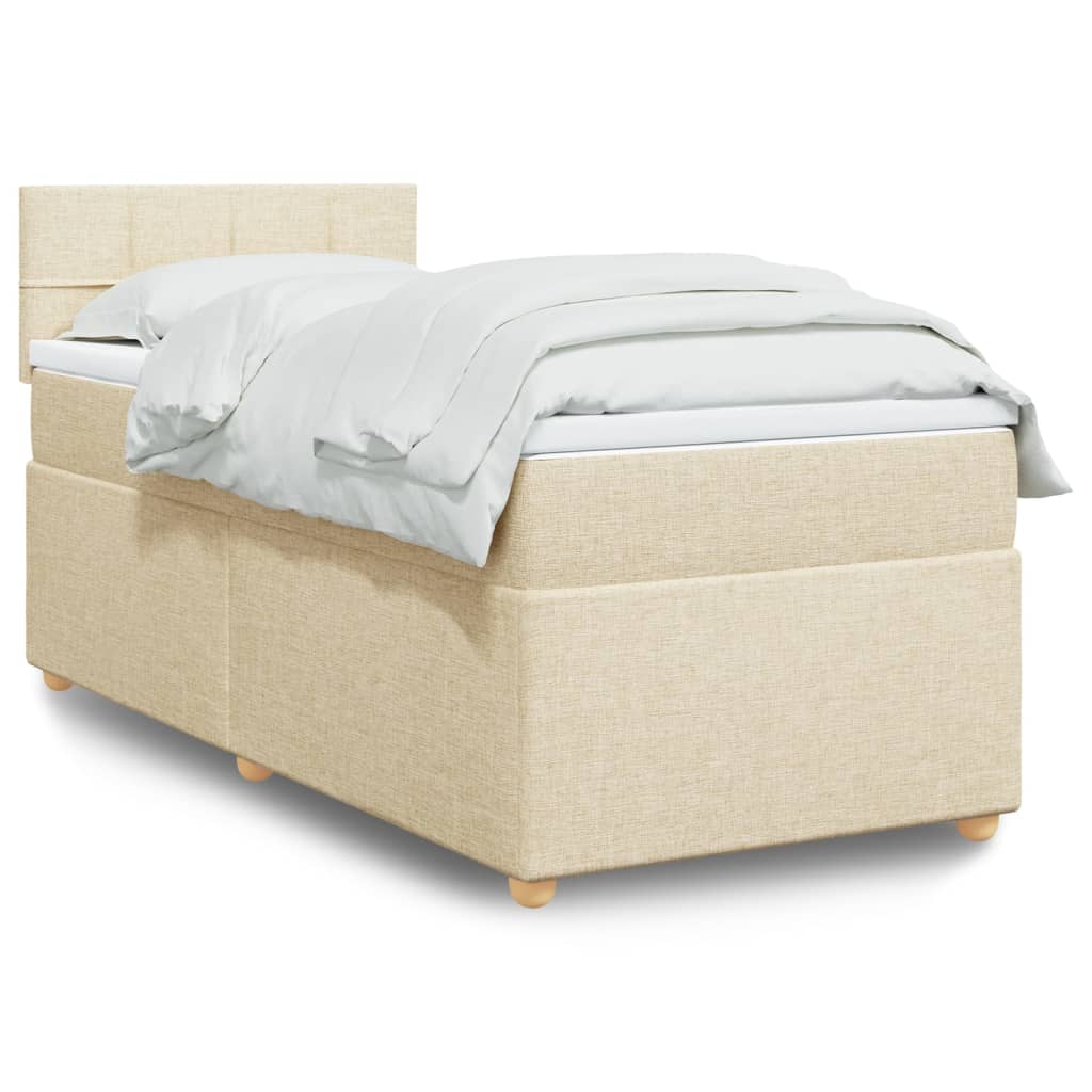 Sommier à lattes de lit et matelas Crème 90x190 cm Tissu - XIOS