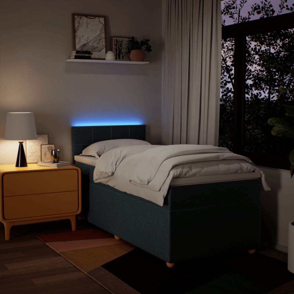 Sommier à lattes de lit avec matelas Bleu 90x190 cm Tissu - XIOS