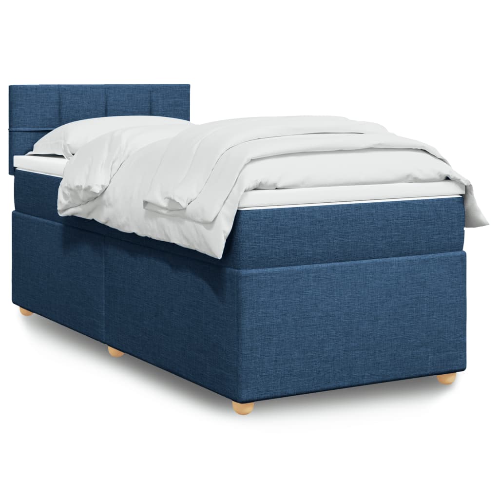 Sommier à lattes de lit avec matelas Bleu 90x190 cm Tissu - XIOS
