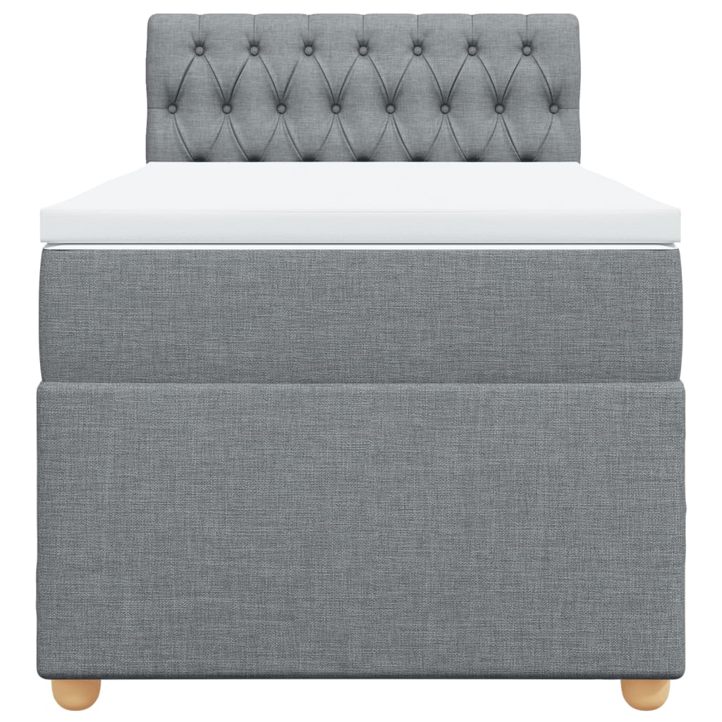 Sommier à lattes de lit et matelas Gris clair 90x190 cm Tissu - XIOS