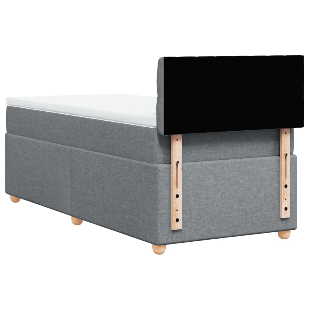 Sommier à lattes de lit et matelas Gris clair 90x190 cm Tissu - XIOS