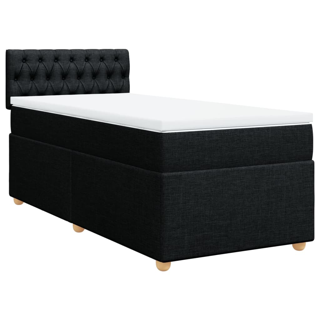 Sommier à lattes de lit avec matelas Noir 90x190 cm Tissu - XIOS