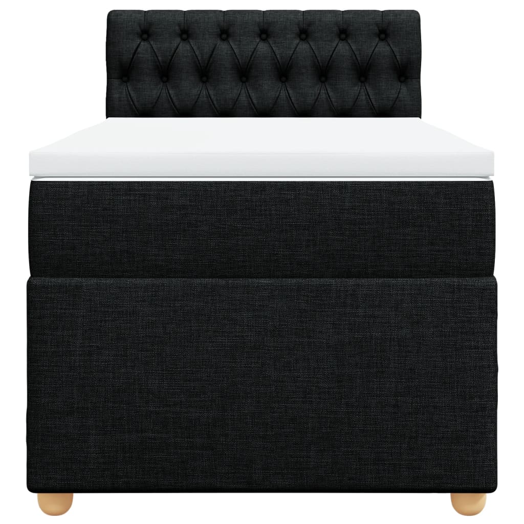 Sommier à lattes de lit avec matelas Noir 90x190 cm Tissu - XIOS