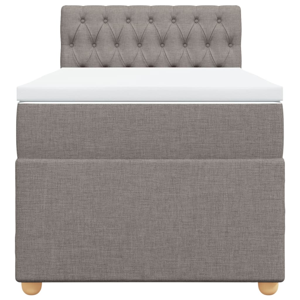 Sommier à lattes de lit avec matelas Taupe 90x190 cm Tissu - XIOS