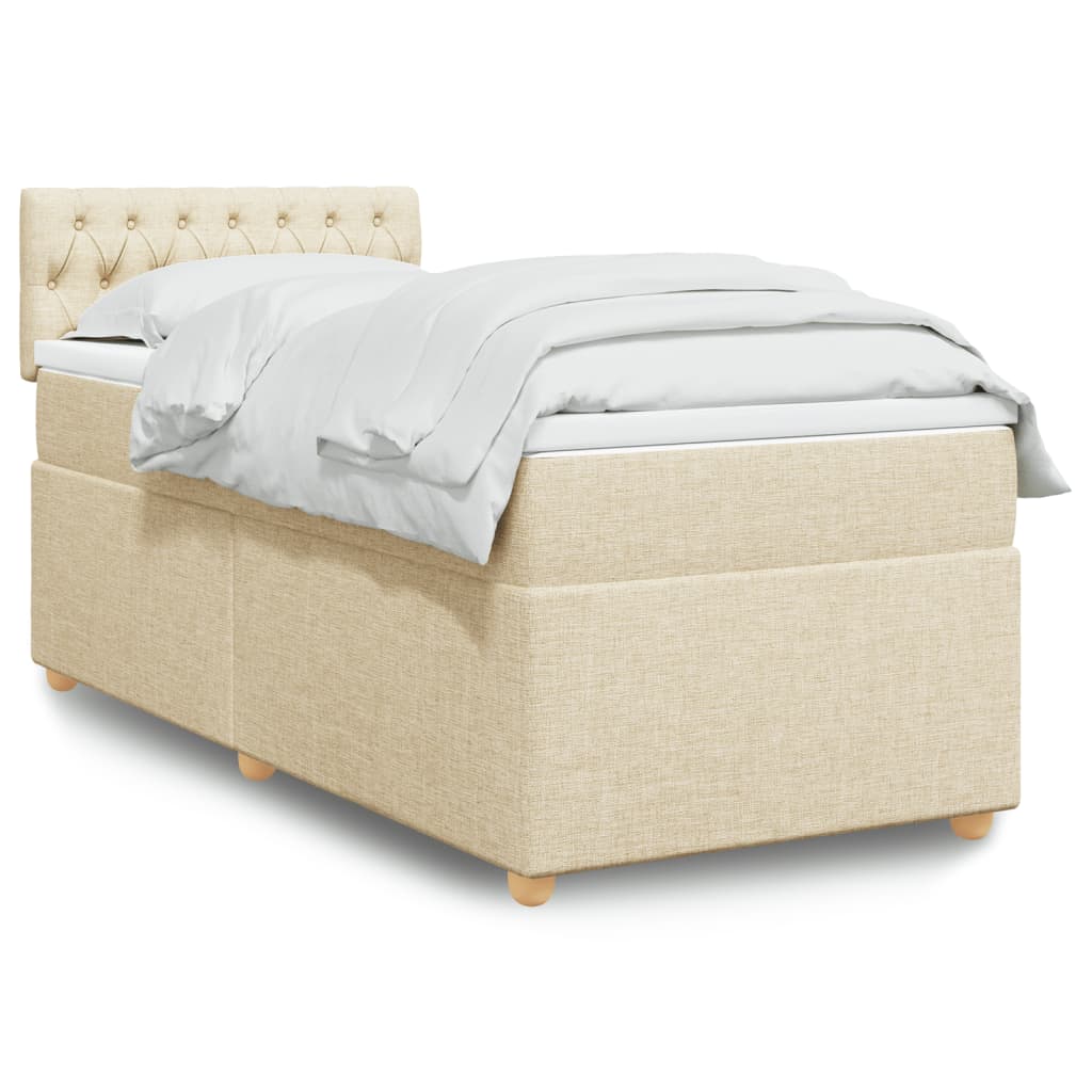 Sommier à lattes de lit et matelas Crème 90x190 cm Tissu - XIOS