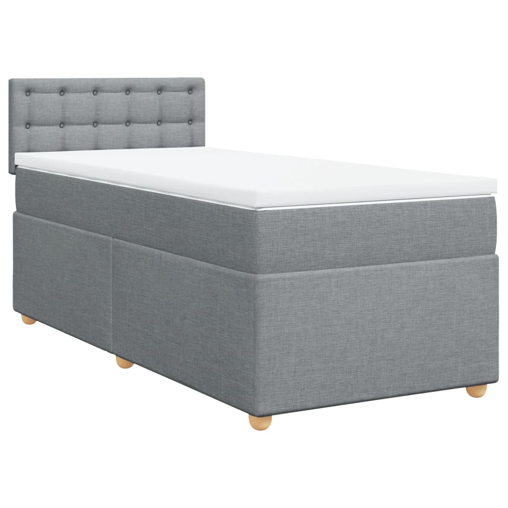 Sommier à lattes de lit et matelas Gris clair 90x190 cm Tissu - XIOS