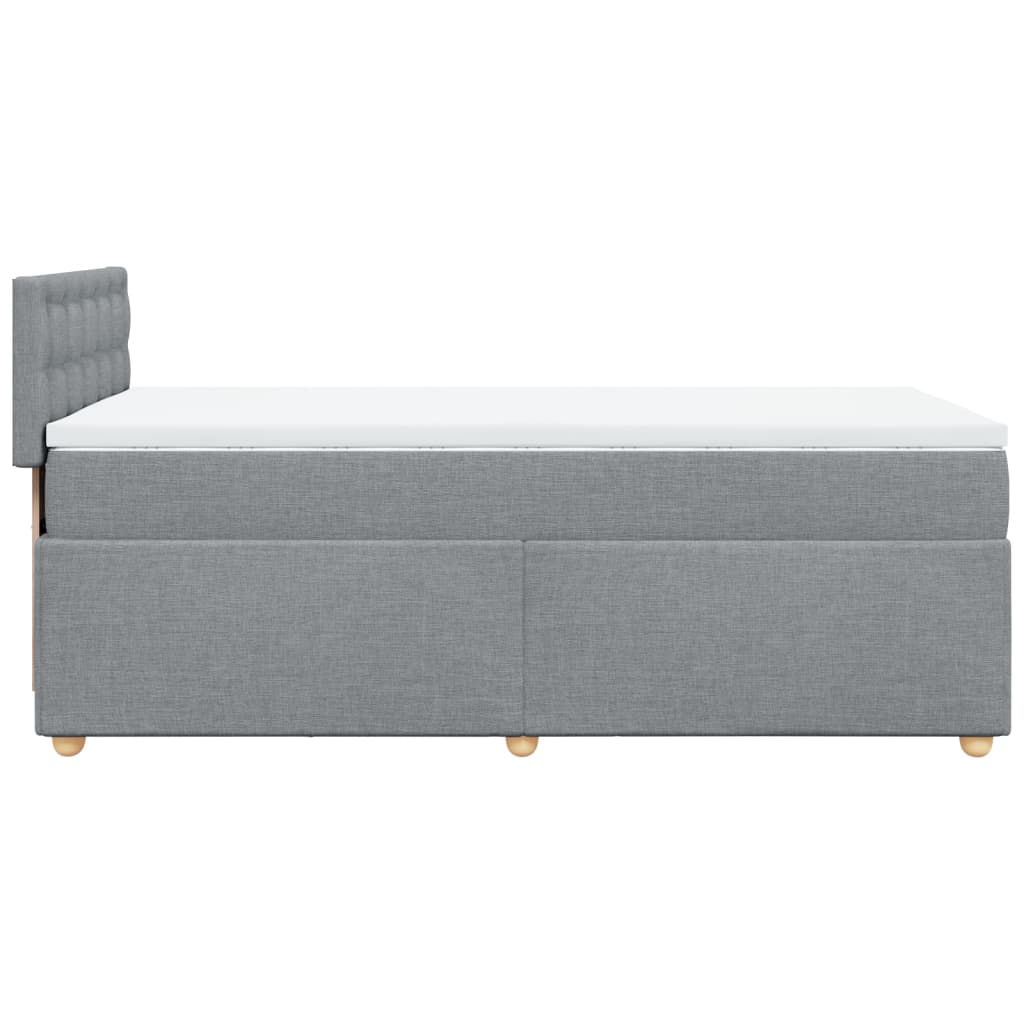 Sommier à lattes de lit et matelas Gris clair 90x190 cm Tissu - XIOS