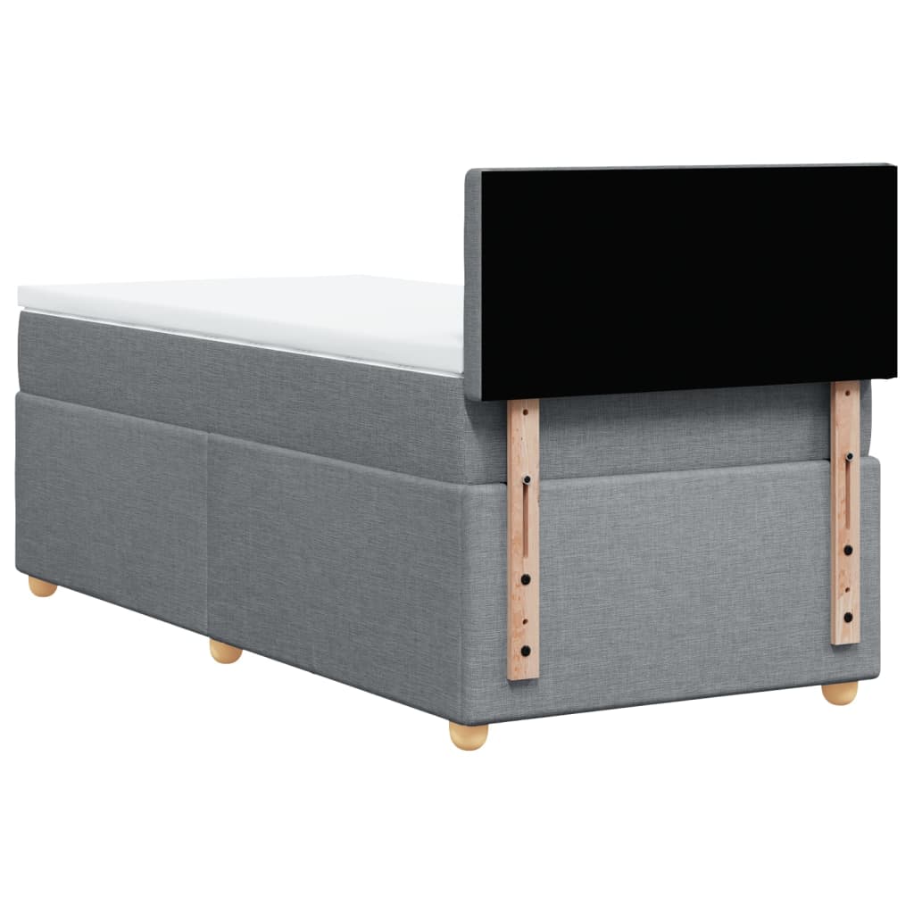 Sommier à lattes de lit et matelas Gris clair 90x190 cm Tissu - XIOS