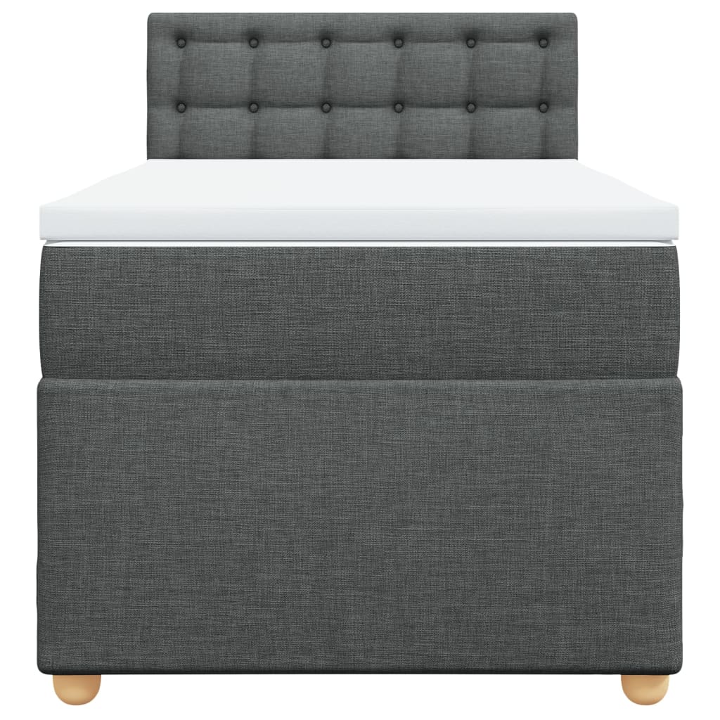 Sommier à lattes de lit et matelas Gris foncé 90x190 cm Tissu - XIOS