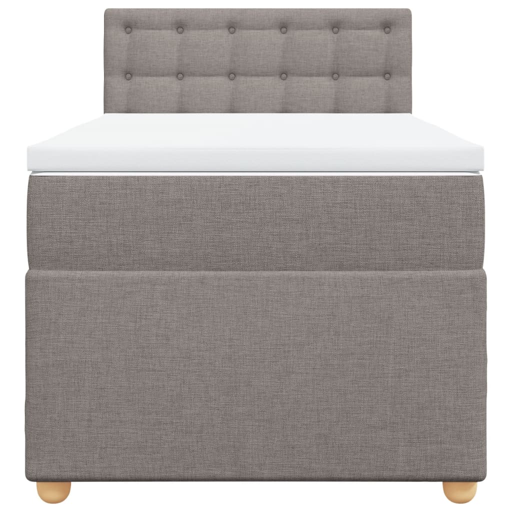 Sommier à lattes de lit avec matelas Taupe 90x190 cm Tissu - XIOS