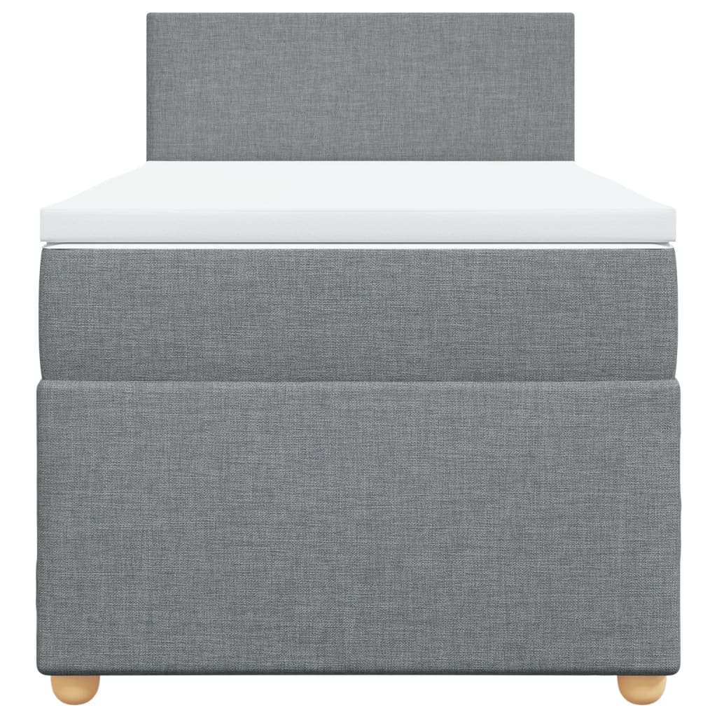 Sommier à lattes de lit avec matelas Gris clair 90x200 cm Tissu