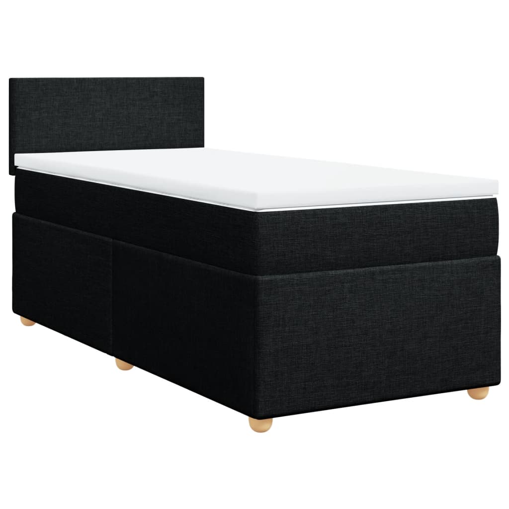 Sommier à lattes de lit avec matelas Noir 90x200 cm Tissu - XIOS