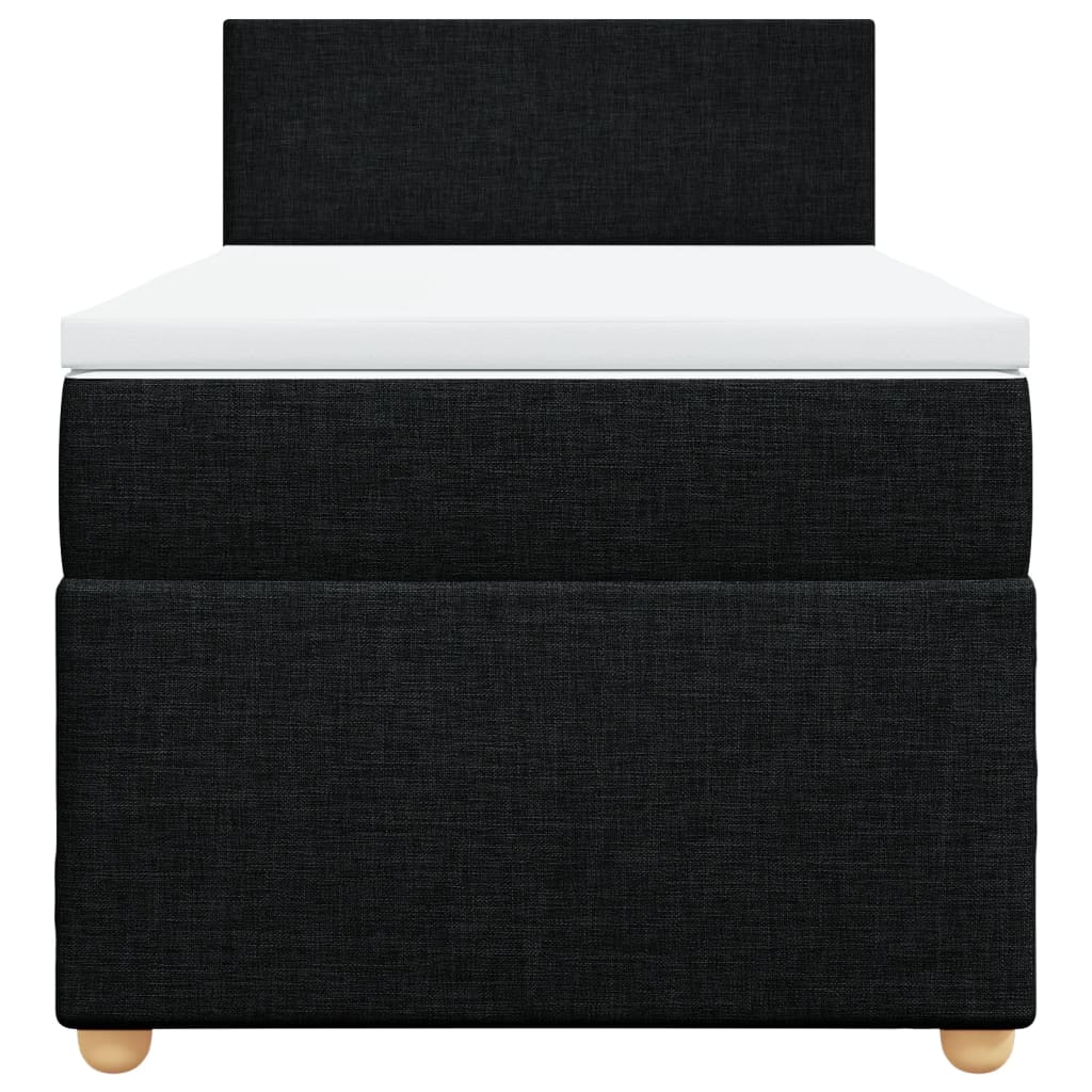 Sommier à lattes de lit avec matelas Noir 90x200 cm Tissu - XIOS
