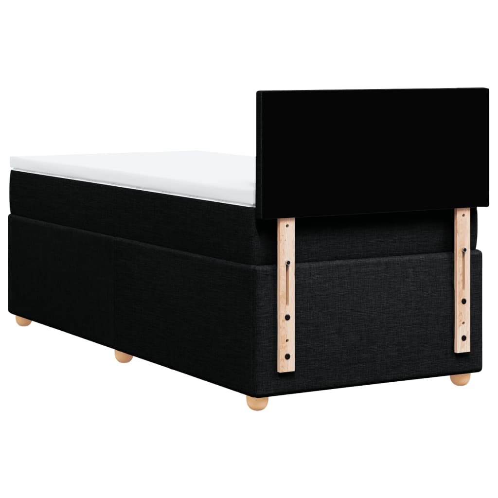 Sommier à lattes de lit avec matelas Noir 90x200 cm Tissu - XIOS