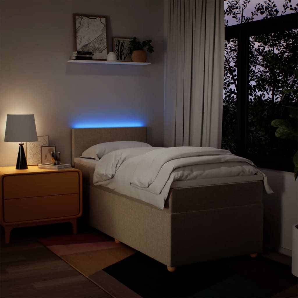 Sommier à lattes de lit avec matelas Crème 90x200 cm Tissu - XIOS