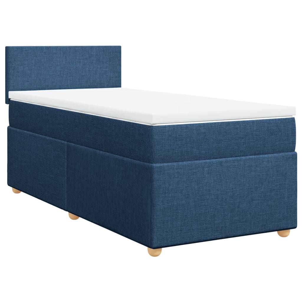 Sommier à lattes de lit avec matelas Bleu 90x200 cm Tissu - XIOS