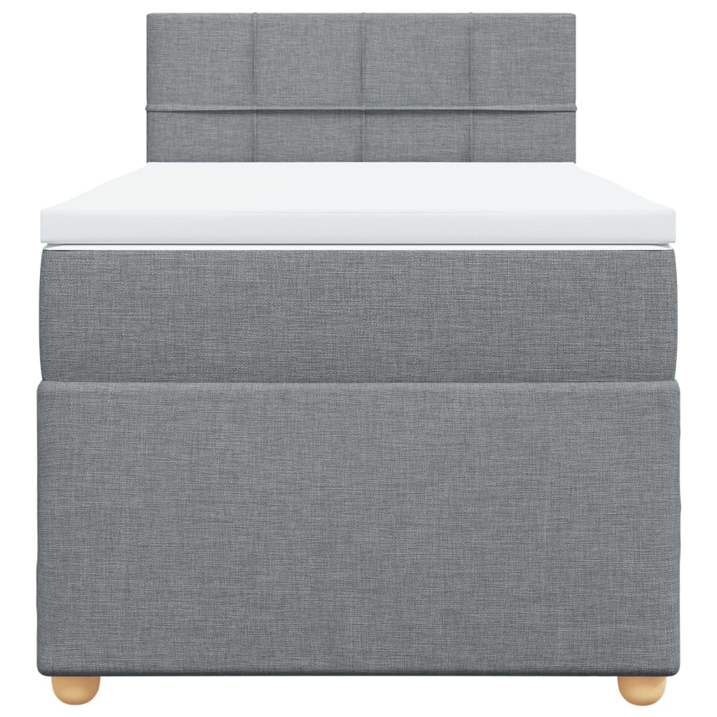 Sommier à lattes de lit avec matelas Gris clair 90x200 cm Tissu - XIOS